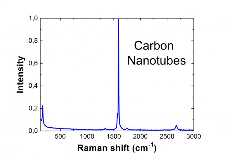 Detailed graph of Carbon Nanotubes raman response