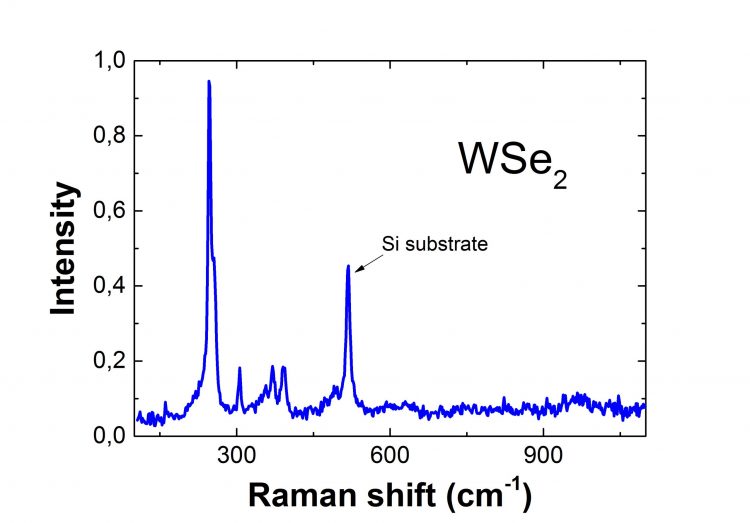 Detailed graph of WSe2 raman response