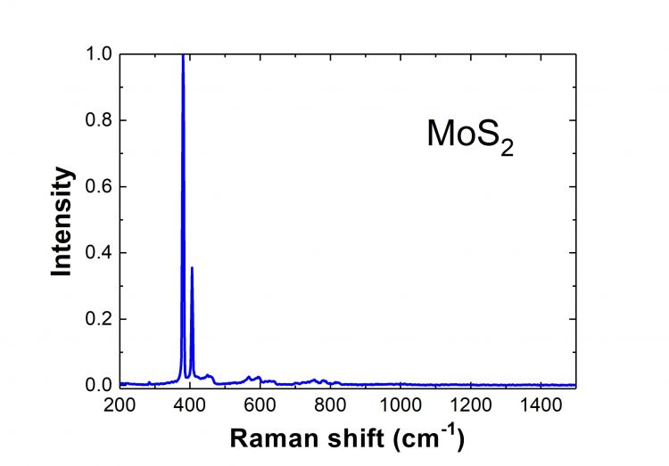 Detailed graph of MoS2 raman response